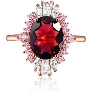 🆕 Women Purple Engagement Wedding Promise Rings Plated Sparkling Jewelry Gift